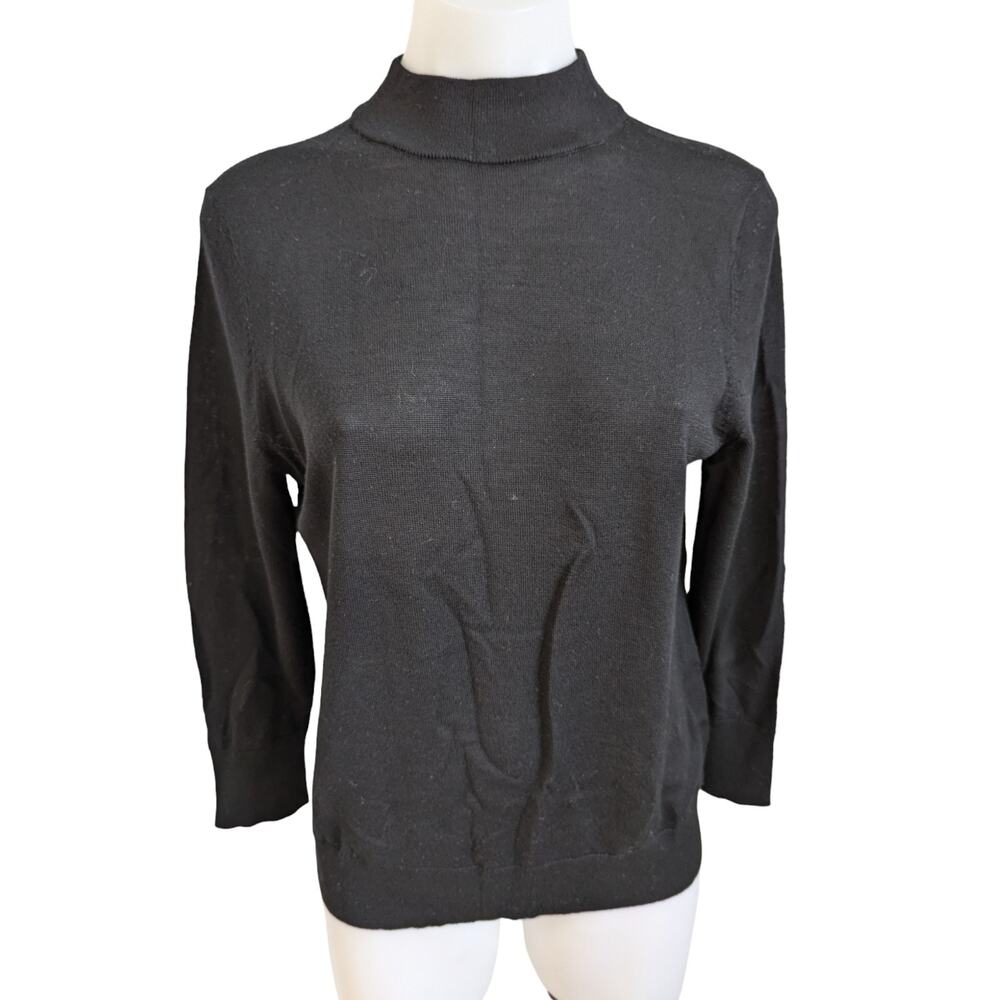 Moth by Anthropologie Size Medium Mock Neck Sweater Pullover Black Long Sleeves